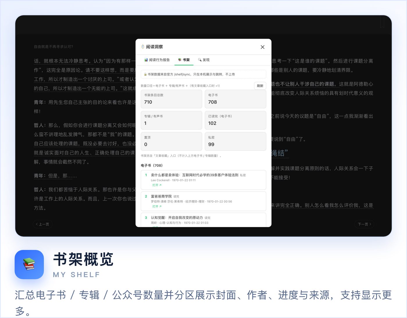 阅读洞察 · 书架